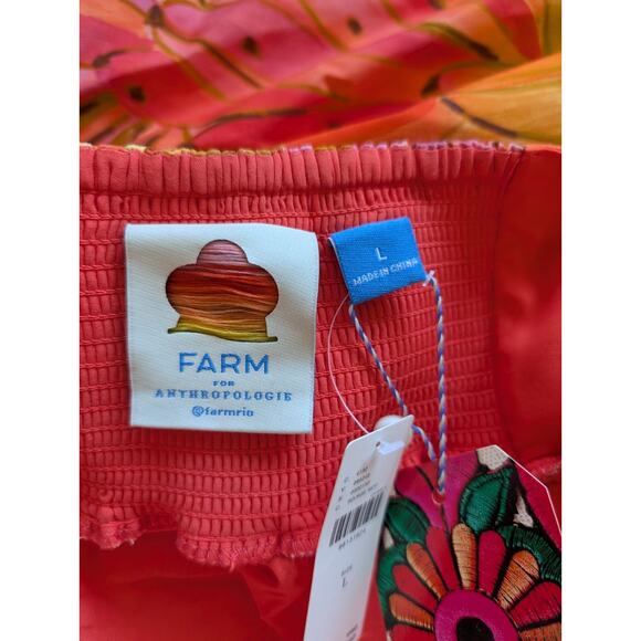 NWT Farm Rio Sleeveless V-Neck Bubble-Hem Mini Dress Size L #8A510 - Picture 9 of 13